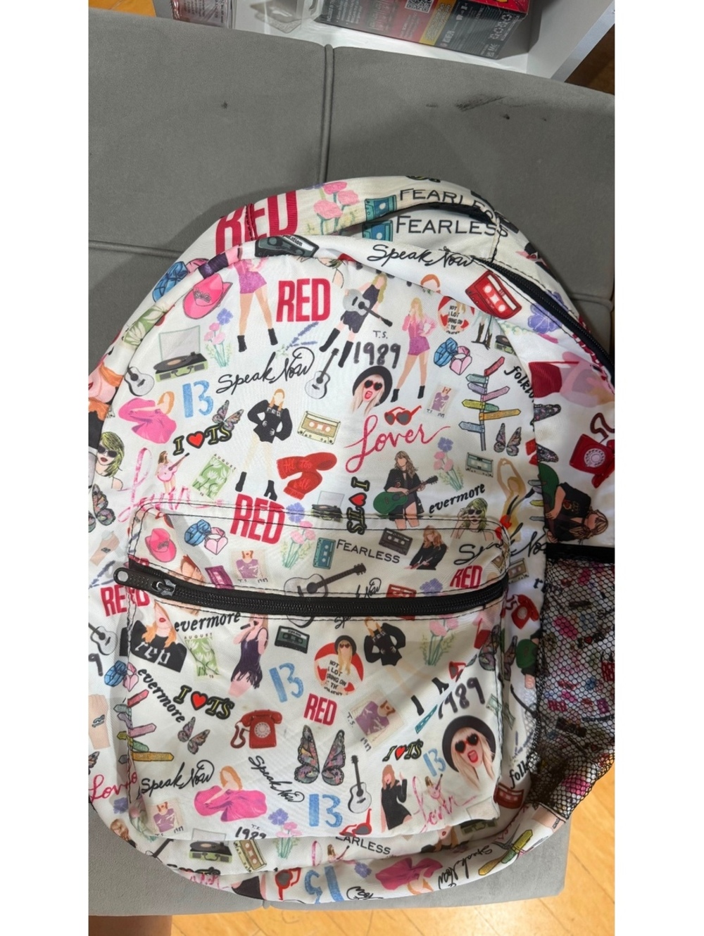 Taylor Swift Eras Collage Pattern Backpack With keychain